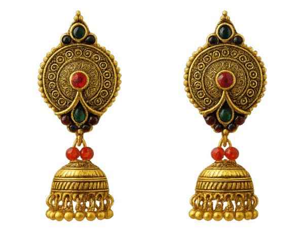 Brincos Dourados Jhumka